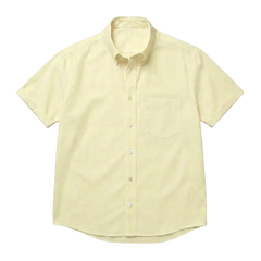 The Short Sleeve Atticus 120 in Warm Ivory Cotton Flax