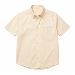 The Short Sleeve Atticus 160 in Buttercream Indian Cotton