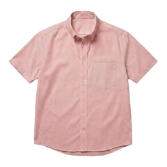 The Short Sleeve Atticus 120 in Misty Pink Cotton Flax
