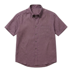 The Short Sleeve Atticus 125 in Smoked Plum Linen