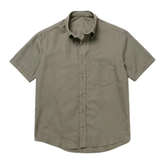 The Short Sleeve Atticus 160 in Dirty Taupe Oxford Cotton