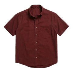 The Short Sleeve Atticus 160 in Berry Red Indian Cotton