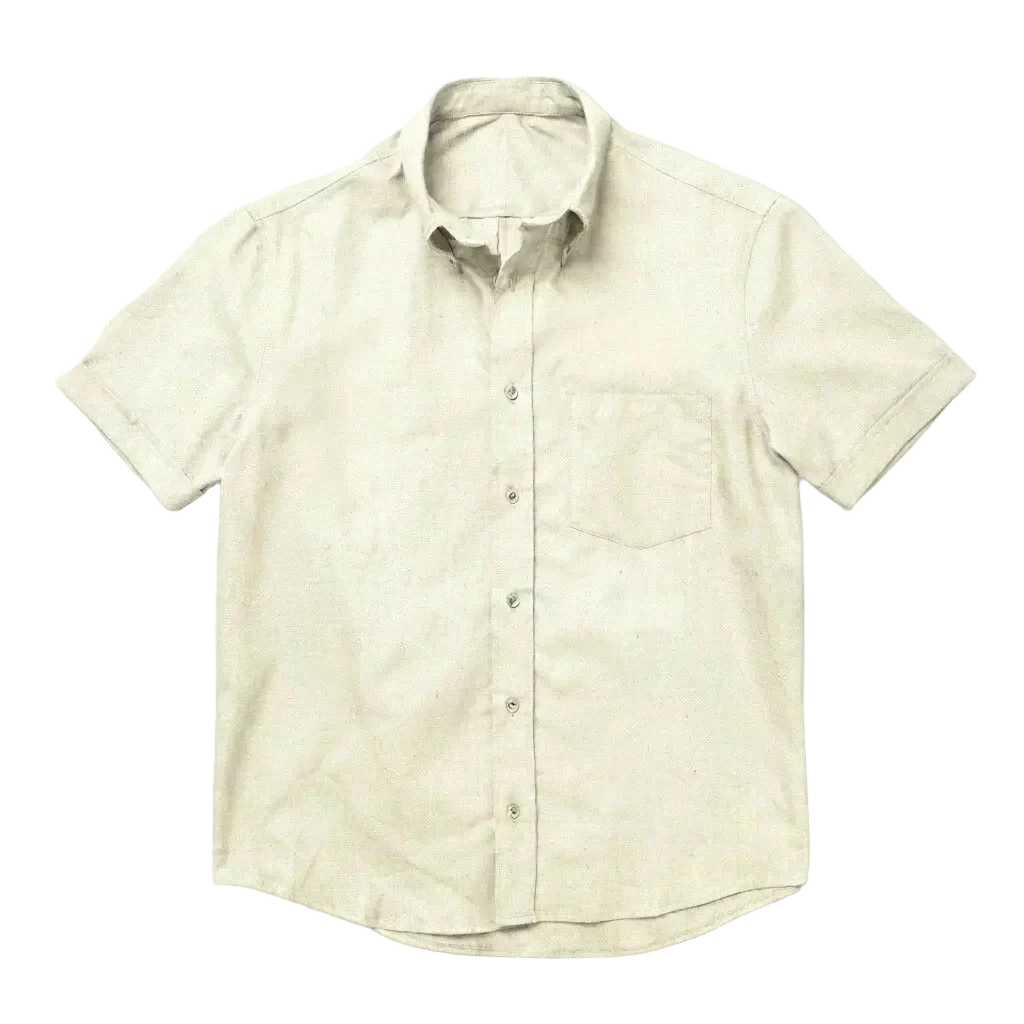 The Short Sleeve Atticus 120 in Natural Fleck Cotton Flax