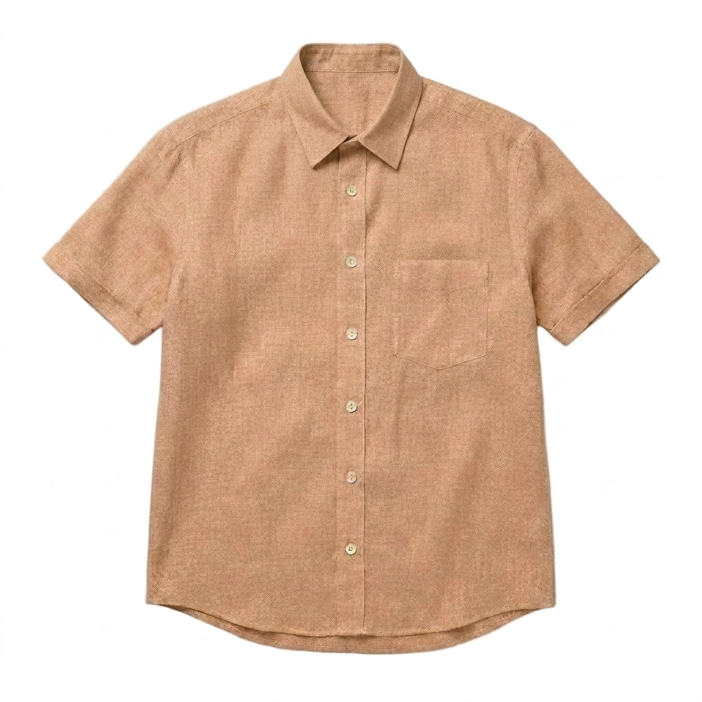 The Short Sleeve Mercier 140 in Soft Terracota Linen Gallery 1