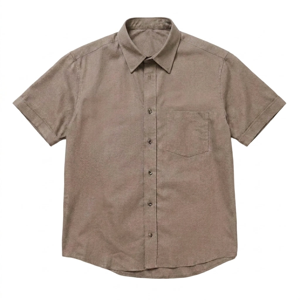 The Short Sleeve Mercier 125 in Warm Taupe Linen Gallery 1