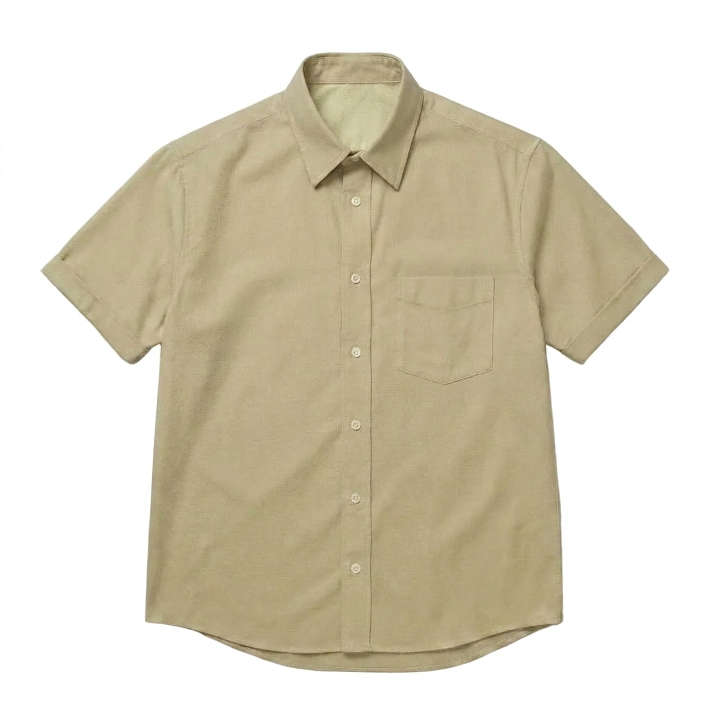The Short Sleeve Mercier 120 in Ecru Beige Cotton Flax Gallery 1