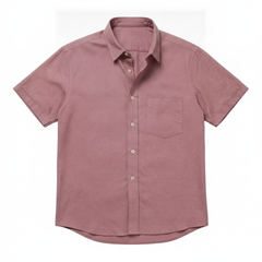 The Short Sleeve Jack 160 in Rhubarb Pinpoint Oxford Cotton