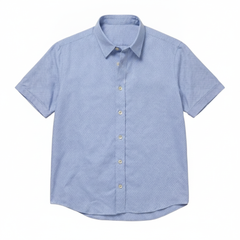 The Short Sleeve Jack 160 in Washed Iris Pinpoint Oxford Cotton