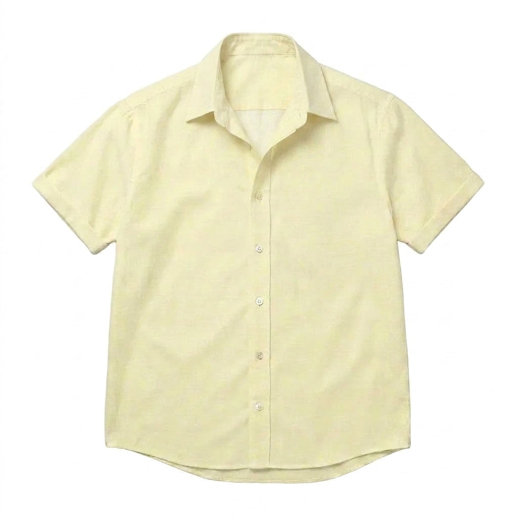 The Short Sleeve Mercier 120 in Warm Ivory Cotton Flax Gallery 1