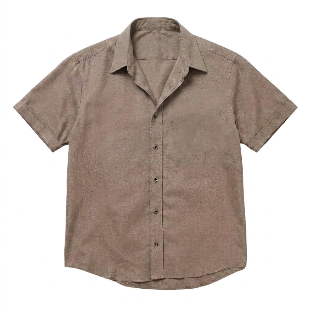 The Short Sleeve Mercier 125 in Warm Taupe Linen Gallery 1