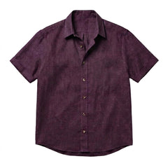 The Short Sleeve Jack 140 in Deep Plum Linen