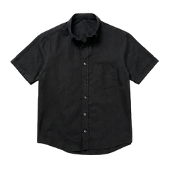 The Short Sleeve Atticus 160 in Onyx Indian Cotton