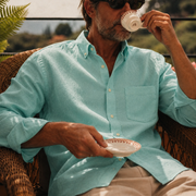 The Atticus 160 in Seafoam Blue Indian Cotton