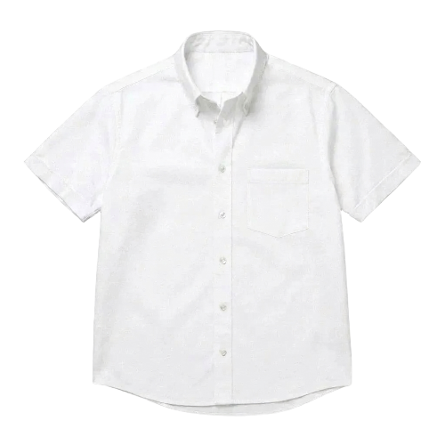 The Short Sleeve Atticus 160 in Arctic Ice Pinpoint Oxford Cotton