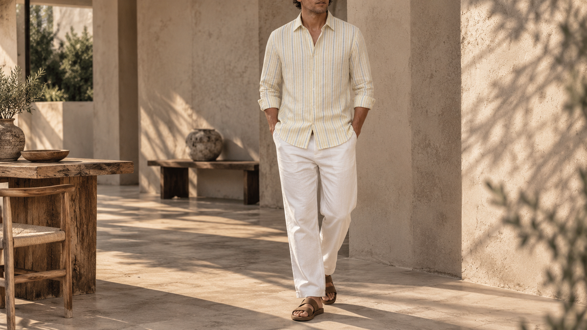 The Jack 87 in Sursuri Stripe Kala Cotton worn