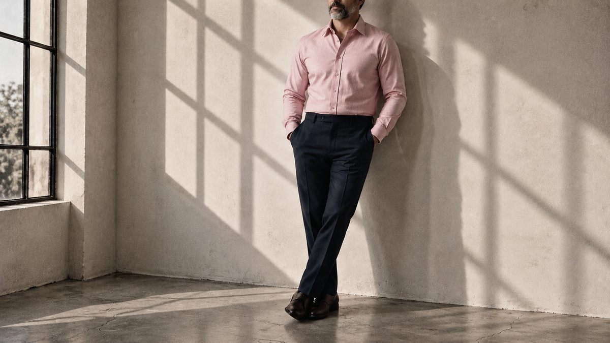 The Jack 160 in Lilac Indian Cotton worn
