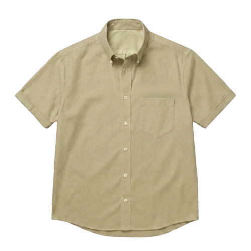 The Short Sleeve Atticus 120 in Ecru Beige Cotton Flax