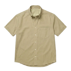 The Short Sleeve Atticus 120 in Ecru Beige Cotton Flax