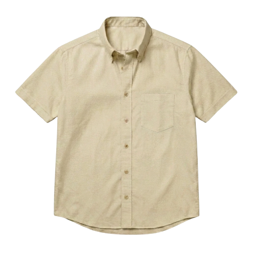 The Short Sleeve Atticus 160 in Buttercream Indian Cotton
