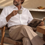 The Daniel 140 in Winter White Indian Cotton