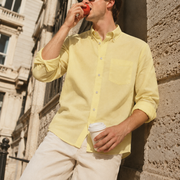 The Atticus 140 in Soft Yellow Linen