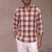 The Jack 115 in Cinnabar Check Khadi Cotton
