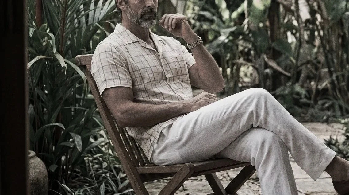 The Fleming 68 in Baazar Check Khadi Cotton worn