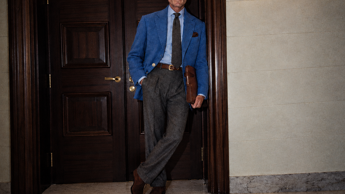 The Newman 220 in Lahar Merino Wool worn