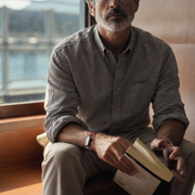 The Atticus 160 in Pepper & Salt Indian Cotton