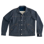 The Takumi Trucker Jacket 340 in Blue Gold Cotton Denim