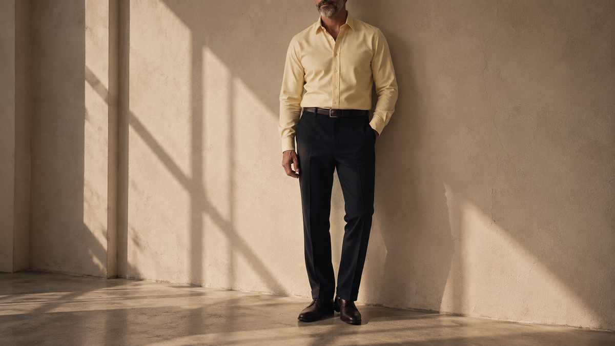 The Jack 160 in Safari Dust Indian Cotton worn