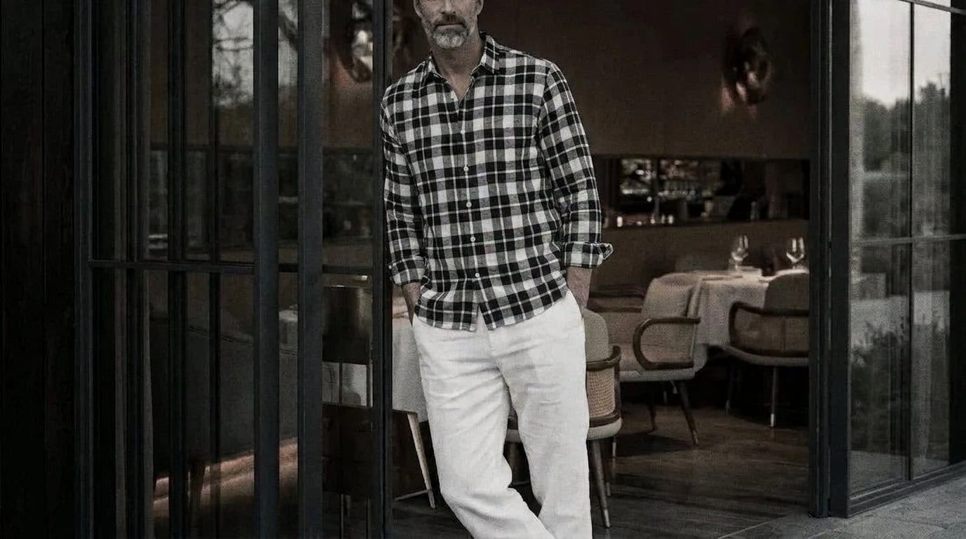 The Jack 100 in Black Kattam Khadi Cotton worn
