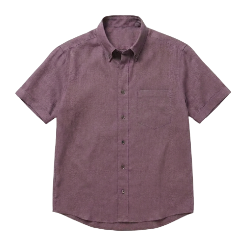 The Short Sleeve Atticus 125 in Smoked Plum Linen