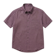 The Short Sleeve Atticus 125 in Smoked Plum Linen