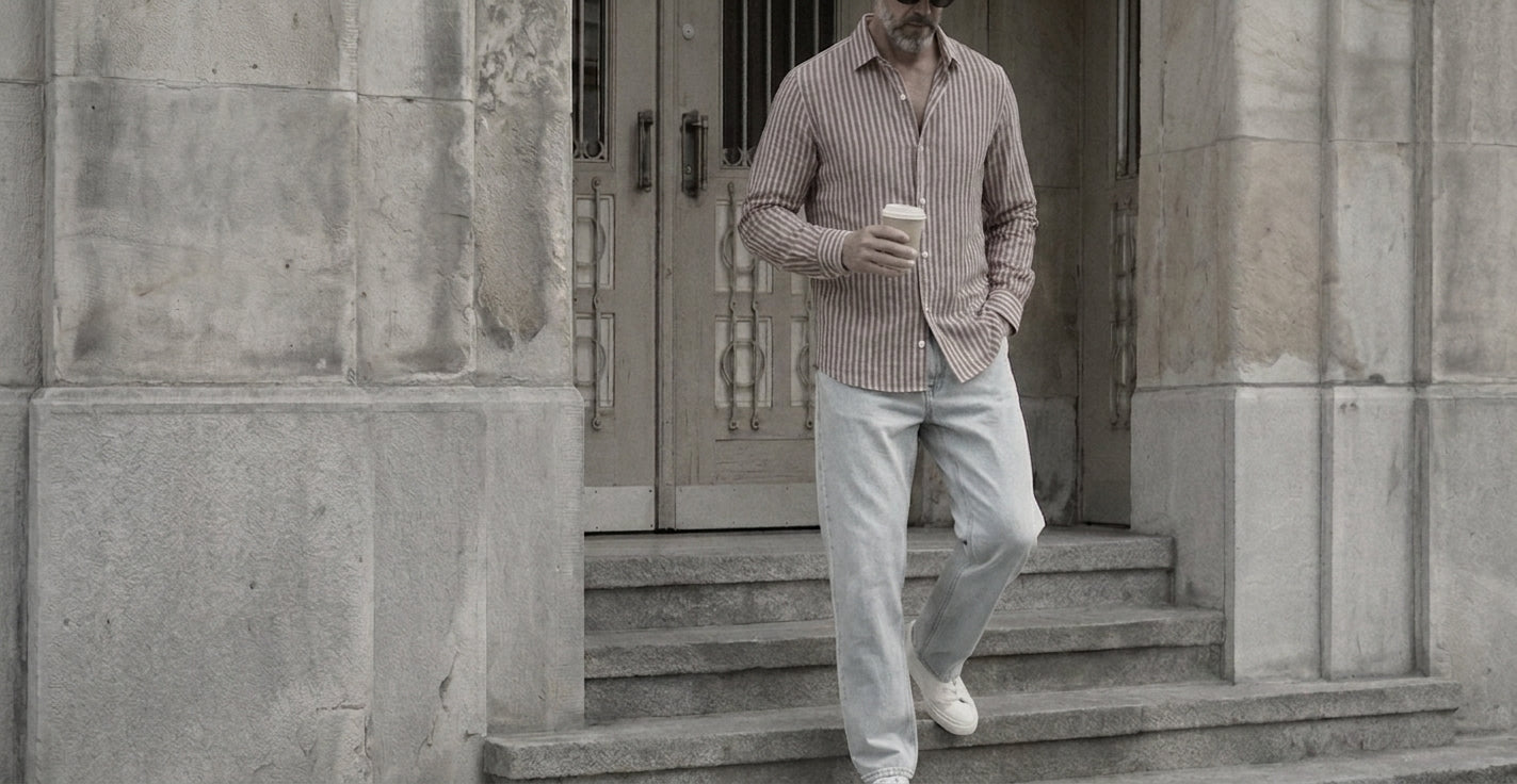 The Jack 85 in Royal Patina Khadi Cotton worn