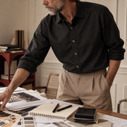 The Daniel 140 in Ink Black Indian Cotton