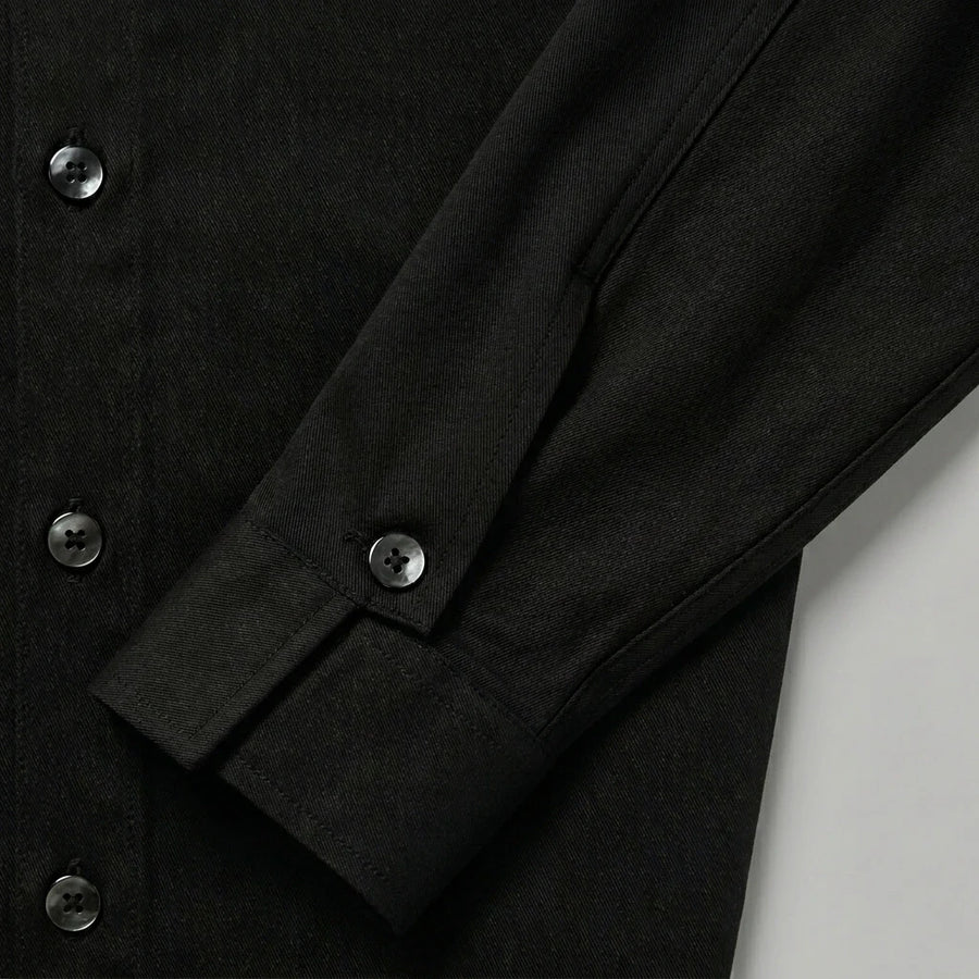 Square Barrel Cuffs. Bound Plackets.