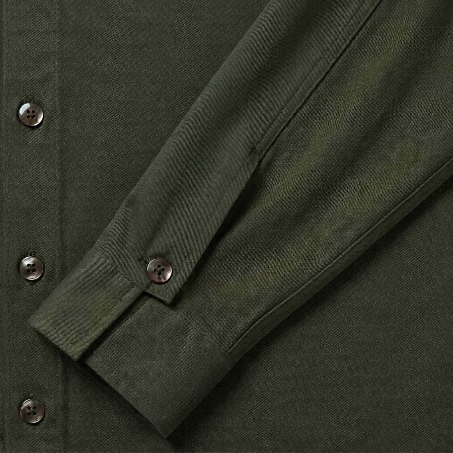 Square Barrel Cuffs. Bound Plackets.
