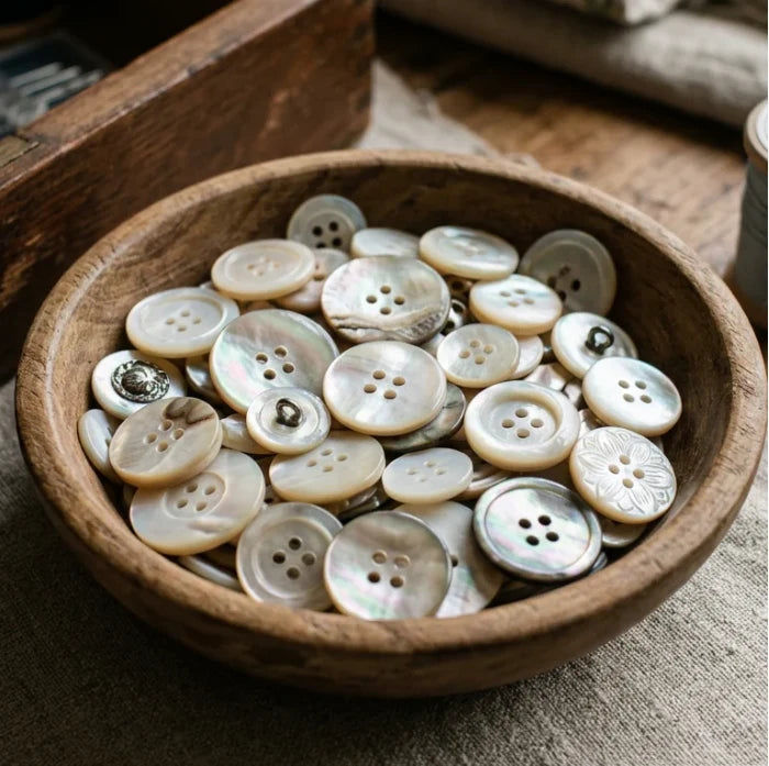 Handstitched Mother of Pearl Buttons
