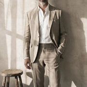 The Newman 235 in Taupe Chambray Linen