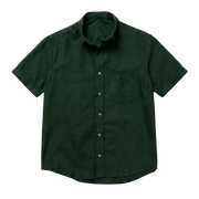 The Short Sleeve Atticus 160 in Deep Olive Indian Cotton