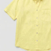 The Short Sleeve Mercier 140 in Soft Yellow Linen