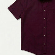 The Short Sleeve Mercier 160 in Smoked Burgundy Indian Cotton