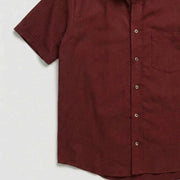 The Short Sleeve Mercier 160 in Berry Red Indian Cotton