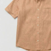 The Short Sleeve Mercier 140 in Soft Terracota Linen