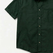The Short Sleeve Mercier 160 in Deep Olive Indian Cotton