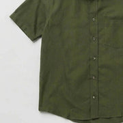 The Short Sleeve Atticus 160 in Moss Green Indian Cotton