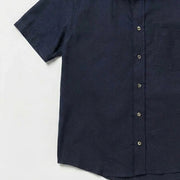 The Short Sleeve Mercier 160 in Deep Navy Indian Cotton