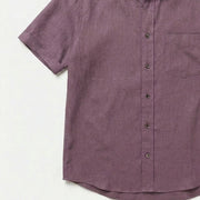 The Short Sleeve Mercier 125 in Smoked Plum Linen