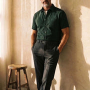 The Short Sleeve Mercier 160 in Deep Olive Indian Cotton Gallery 2